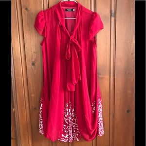 Clocolor red layered dress